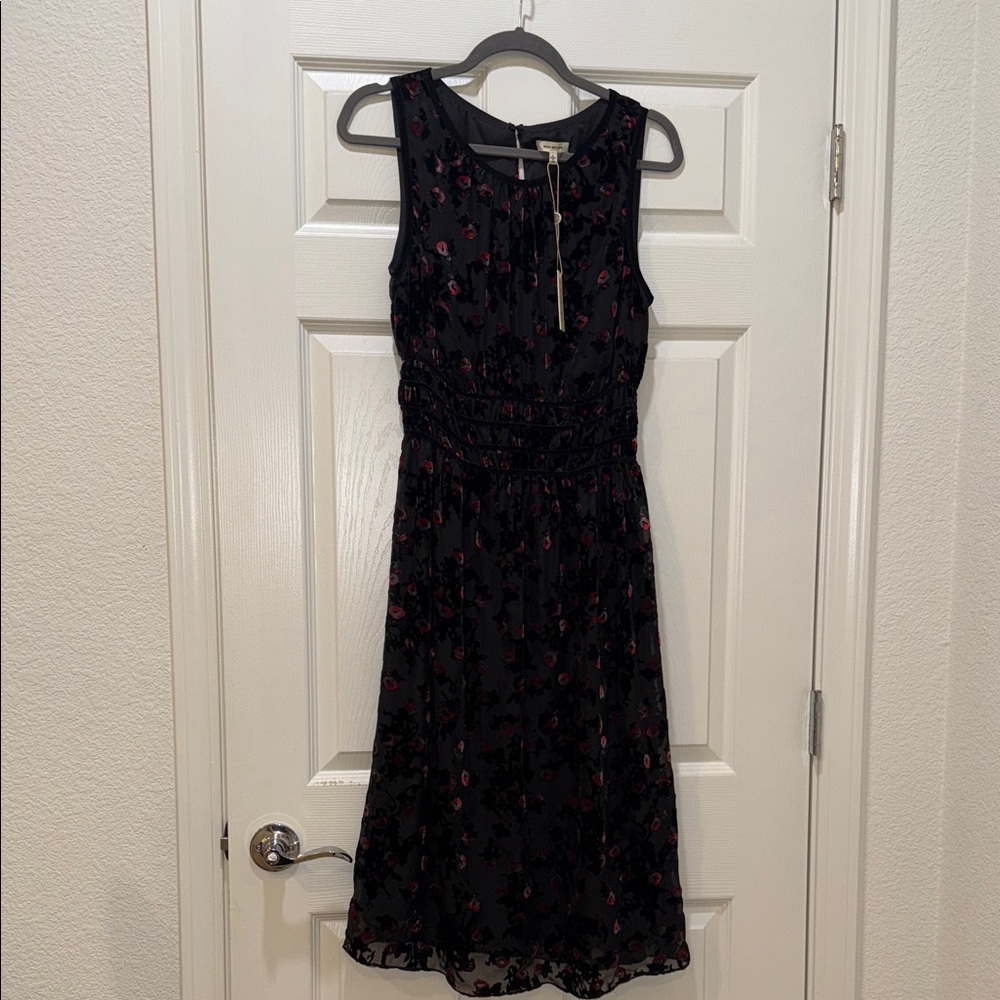 Max Studio Black and Red Floral Dress